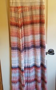 Aztec tribal maxi skirt orange grey Cynthia Rowley